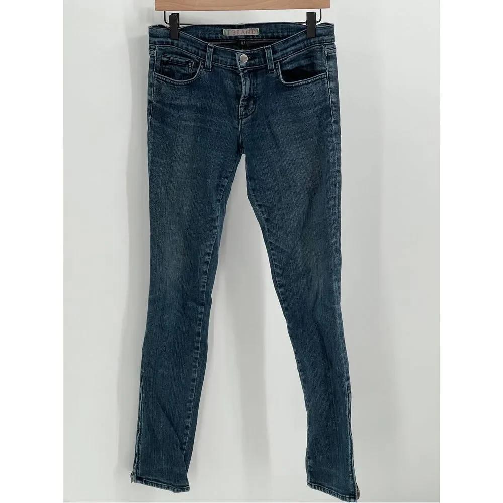 J Brand Jeans Women's Size 28 The Deal Blue Ankle Zipper Skinny Mid Rise Jegging